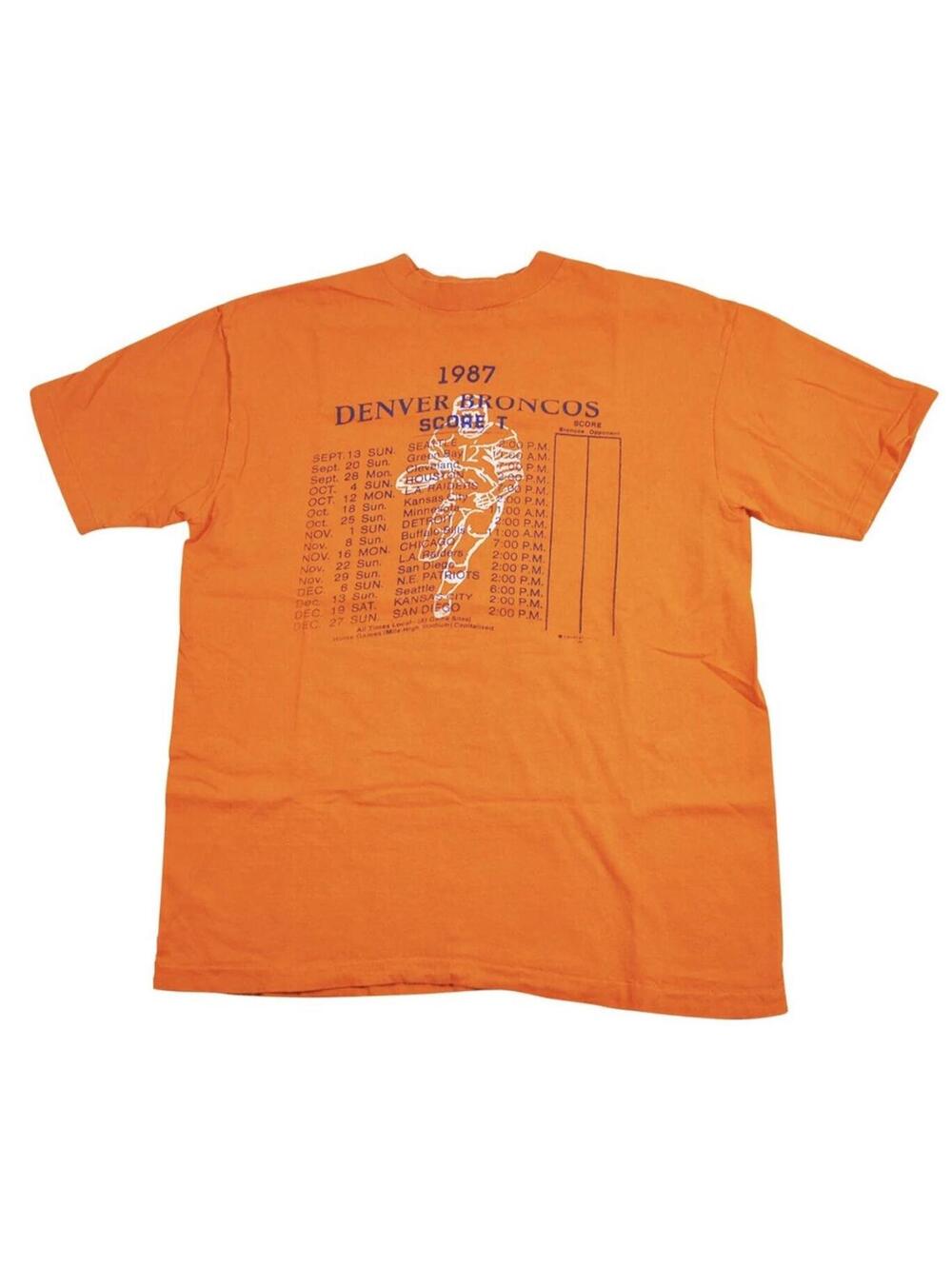Vintage Denver Broncos 1987 NFL Football Orange 80s Shirt Size Large